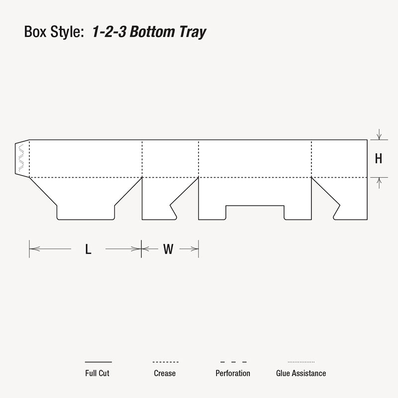 123 bottom tray boxes