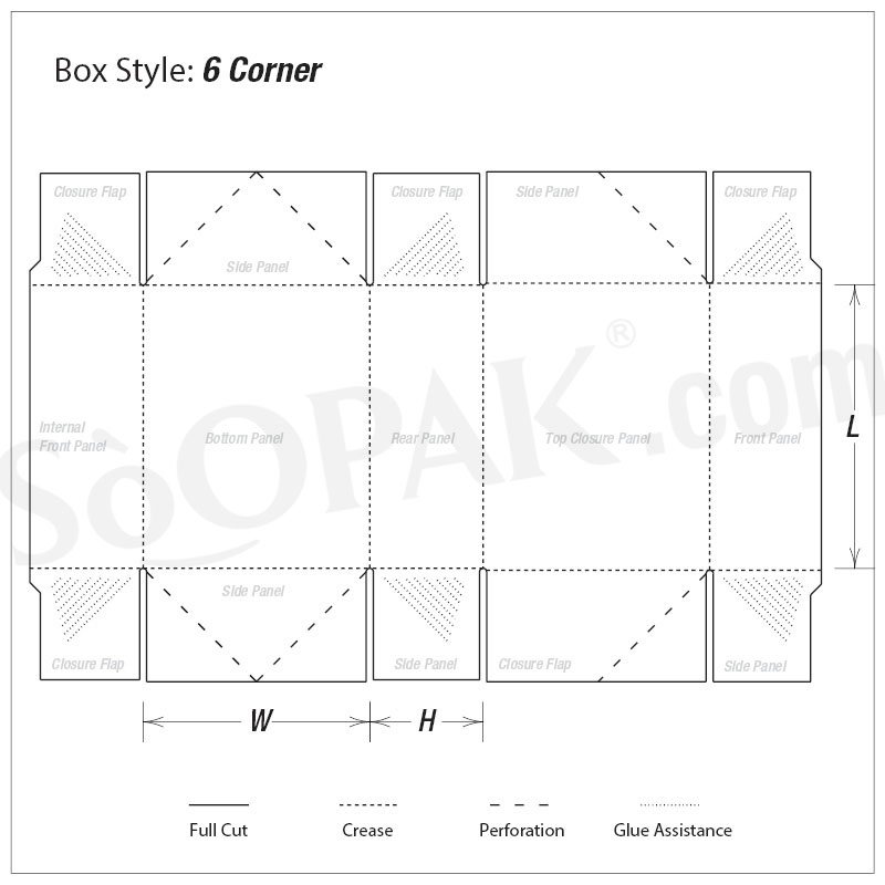 regular six corner boxes