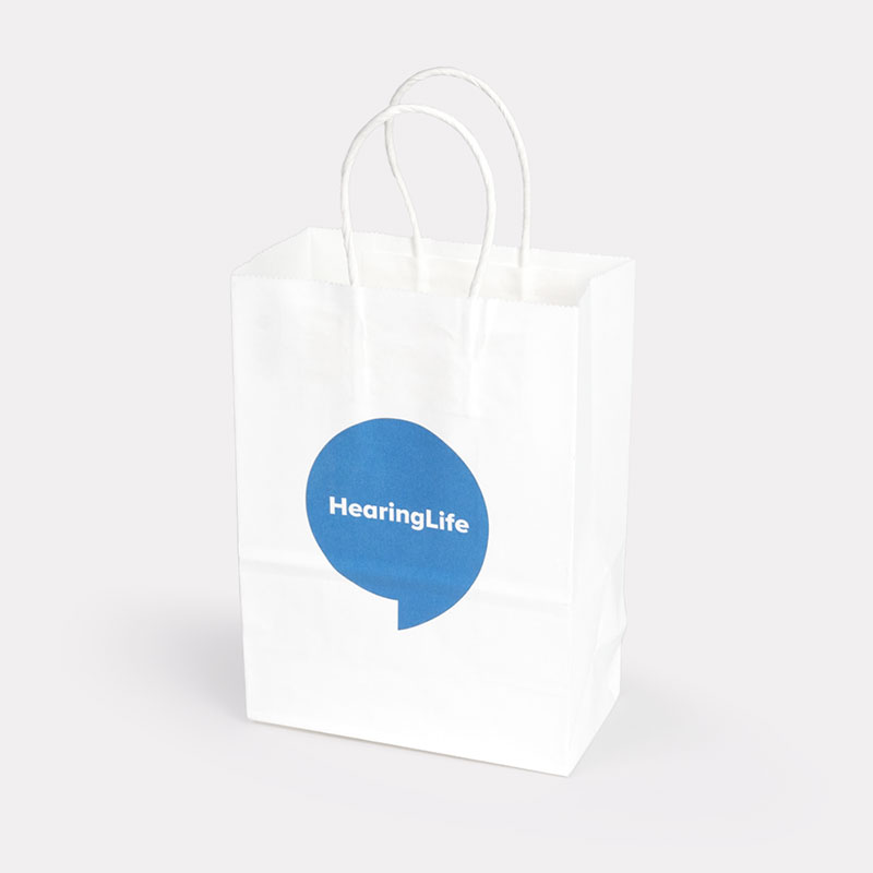 White paper bag with handle